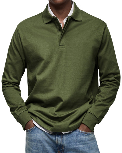 Van der Hulst™ | Casual Poloshirt met Lange Mouwen