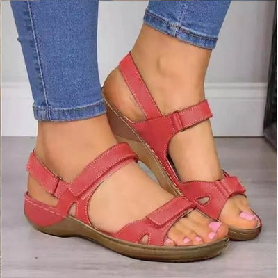 Platform Wedge Sandals with Velcro Strap