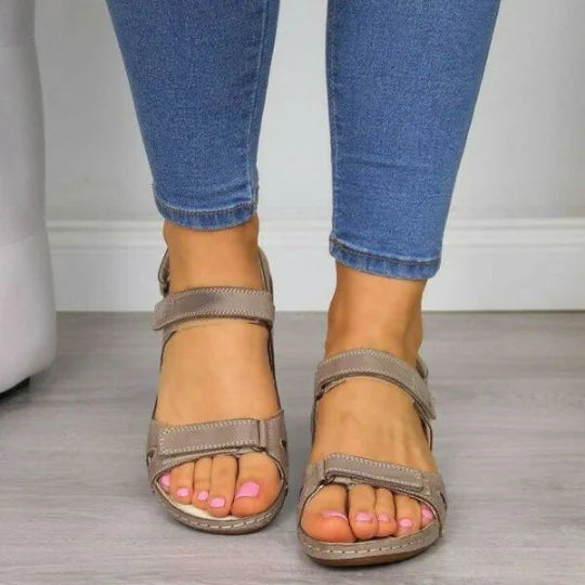 Platform Wedge Sandals with Velcro Strap