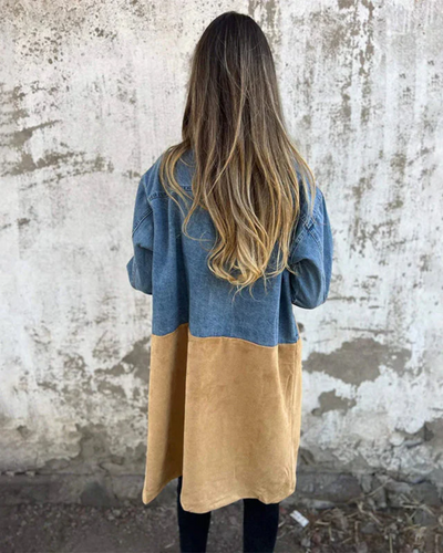 Marites - Classic Denim & Camel Trench Coat