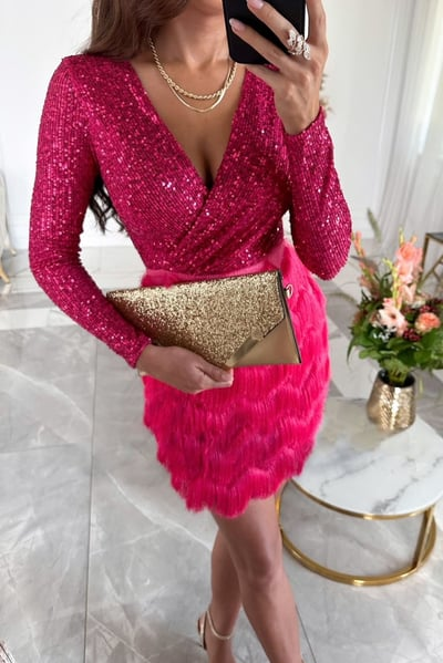 Hensley - Sequin Fringe Dress