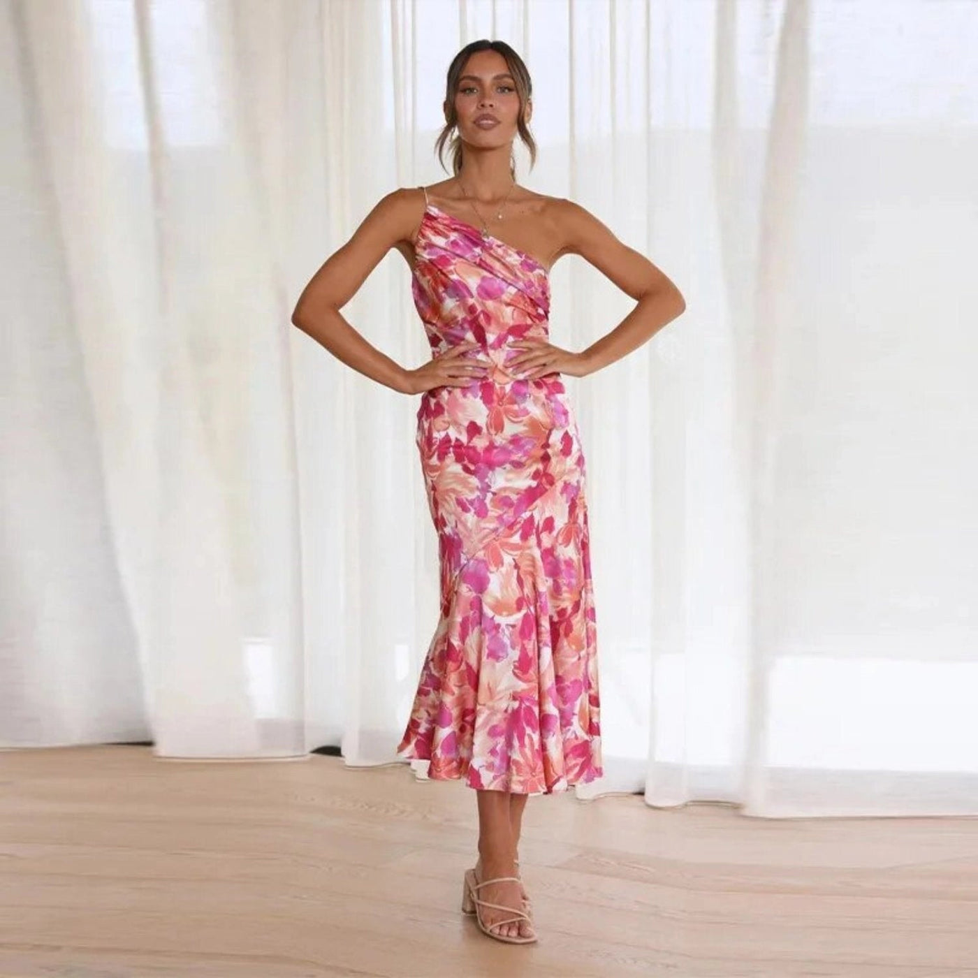Sienna™ - Asymmetric Floral Maxi Dress