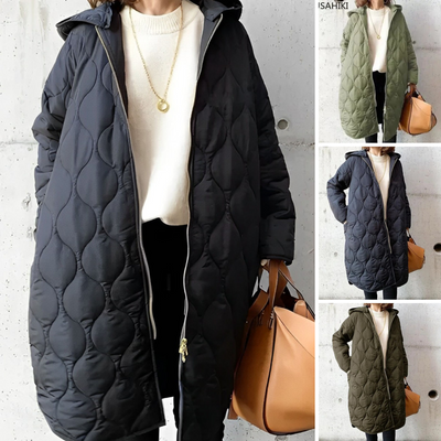 Priscilla – Elegant Parka with Hood and Fine Detailing