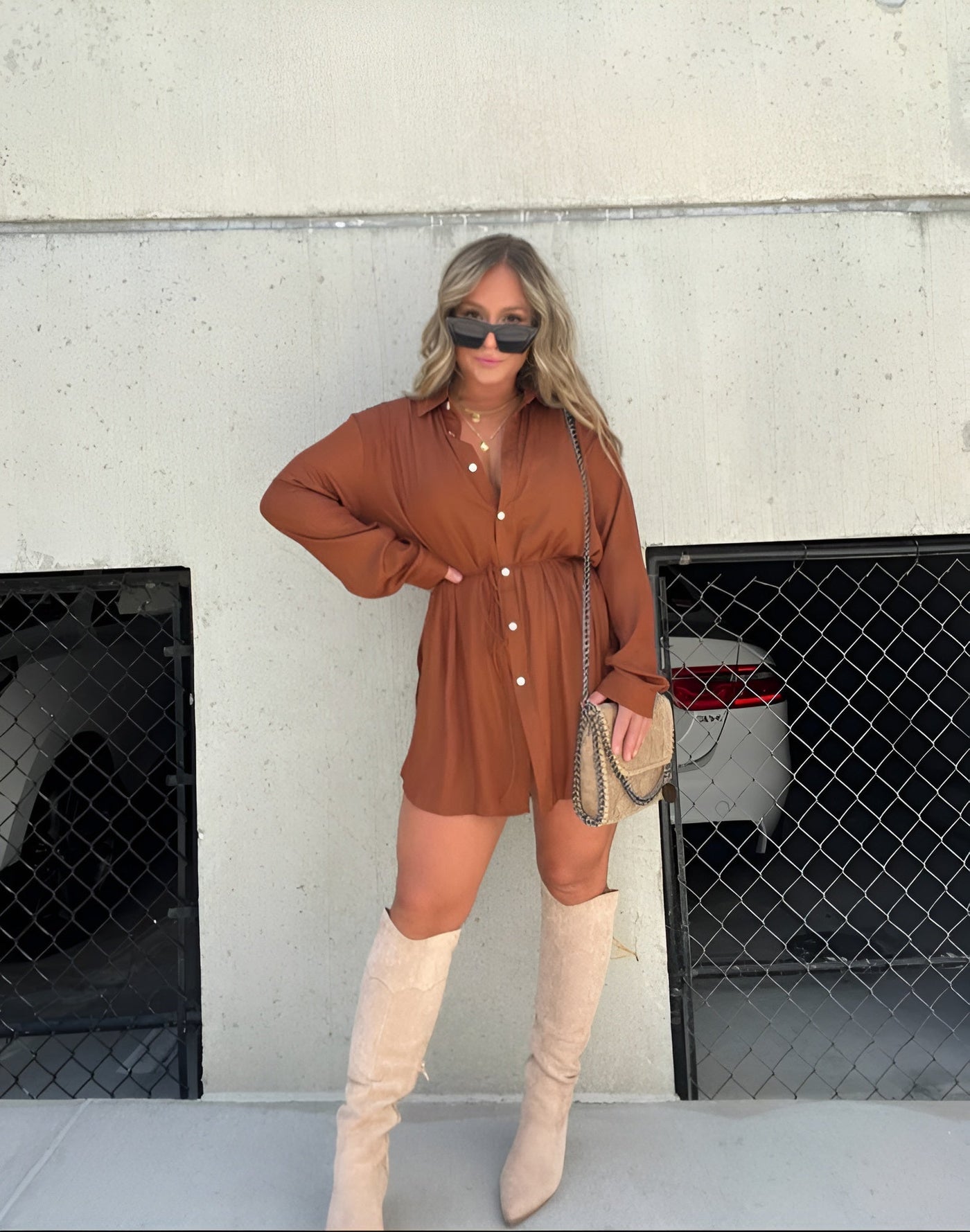 Jessica Satin Shirt Playsuit
