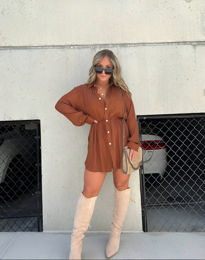 Jessica Satin Shirt Playsuit