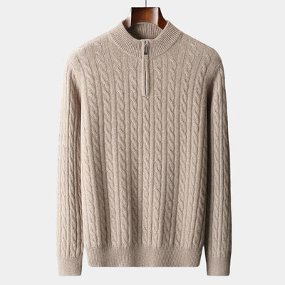 Wol Gebreide Kwart-Zip Sweater