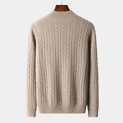 Wol Gebreide Kwart-Zip Sweater