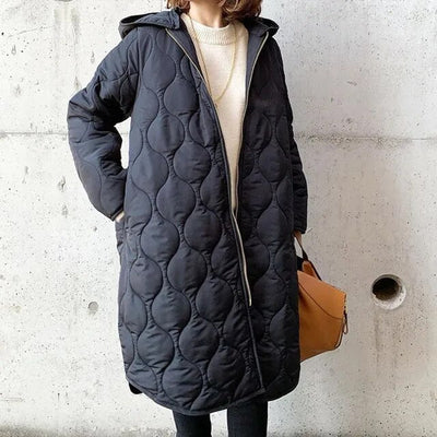 Priscilla – Elegant Parka with Hood and Fine Detailing