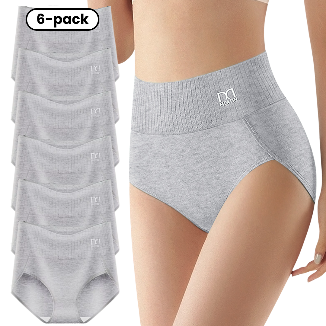 Shaplex™ - 6-Pack Soft & Comfortable High-Waist Briefs with Tummy Support