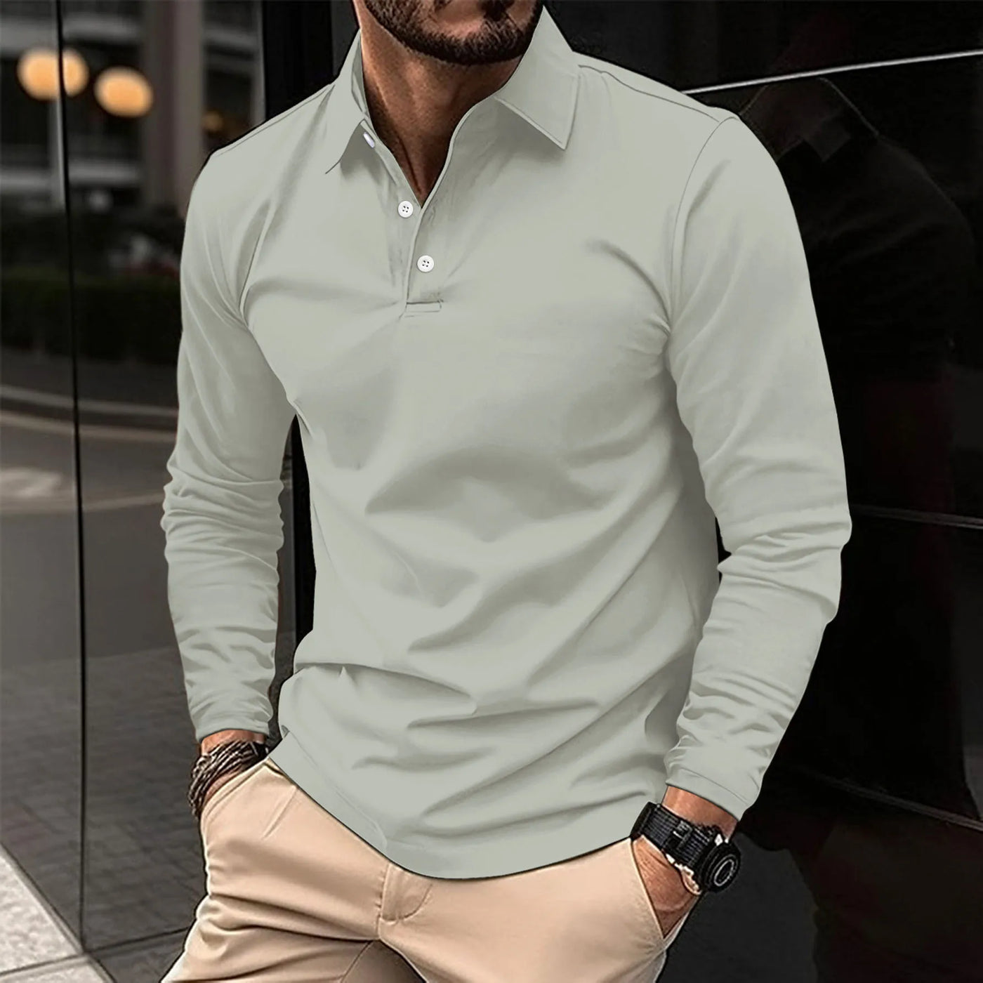 H.L Casual Long-Sleeved Polo
