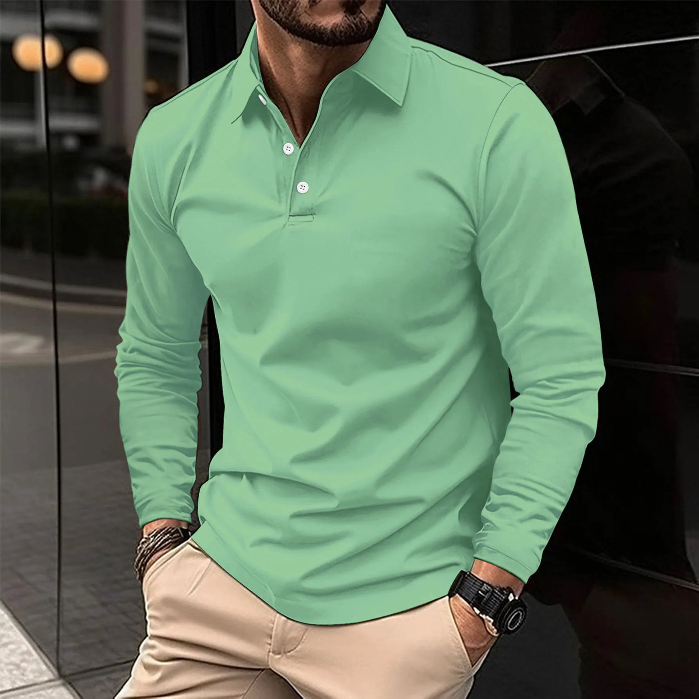 H.L Casual Long-Sleeved Polo