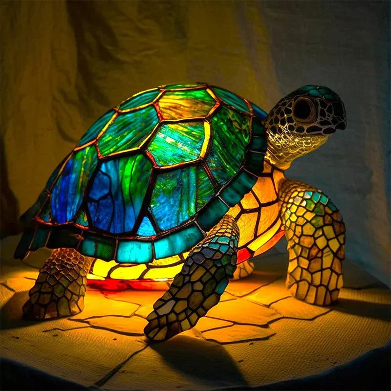 Unieke glazen Schildpad Mozaïeklamp