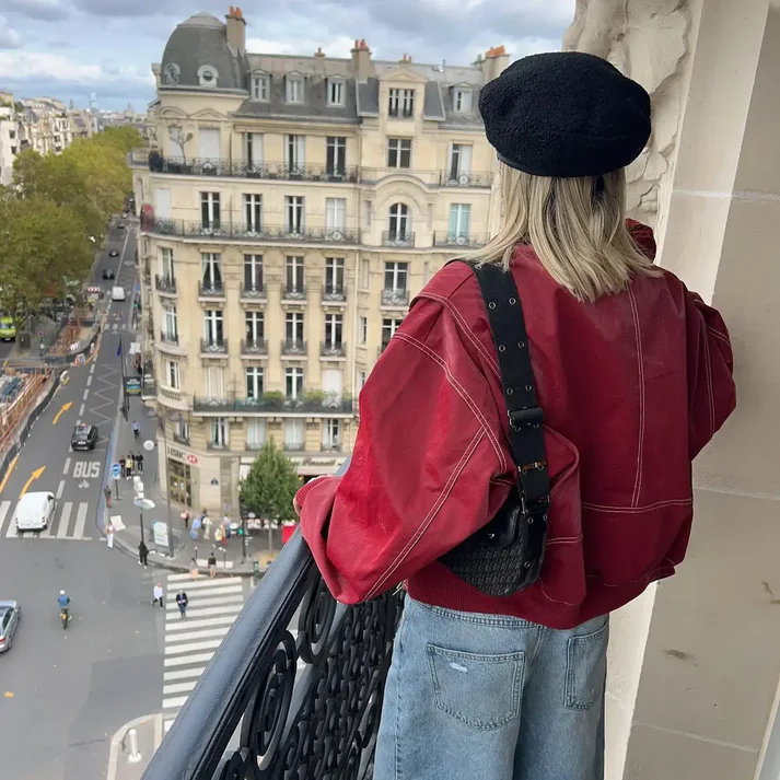 Faye™ Oversized leather jacket