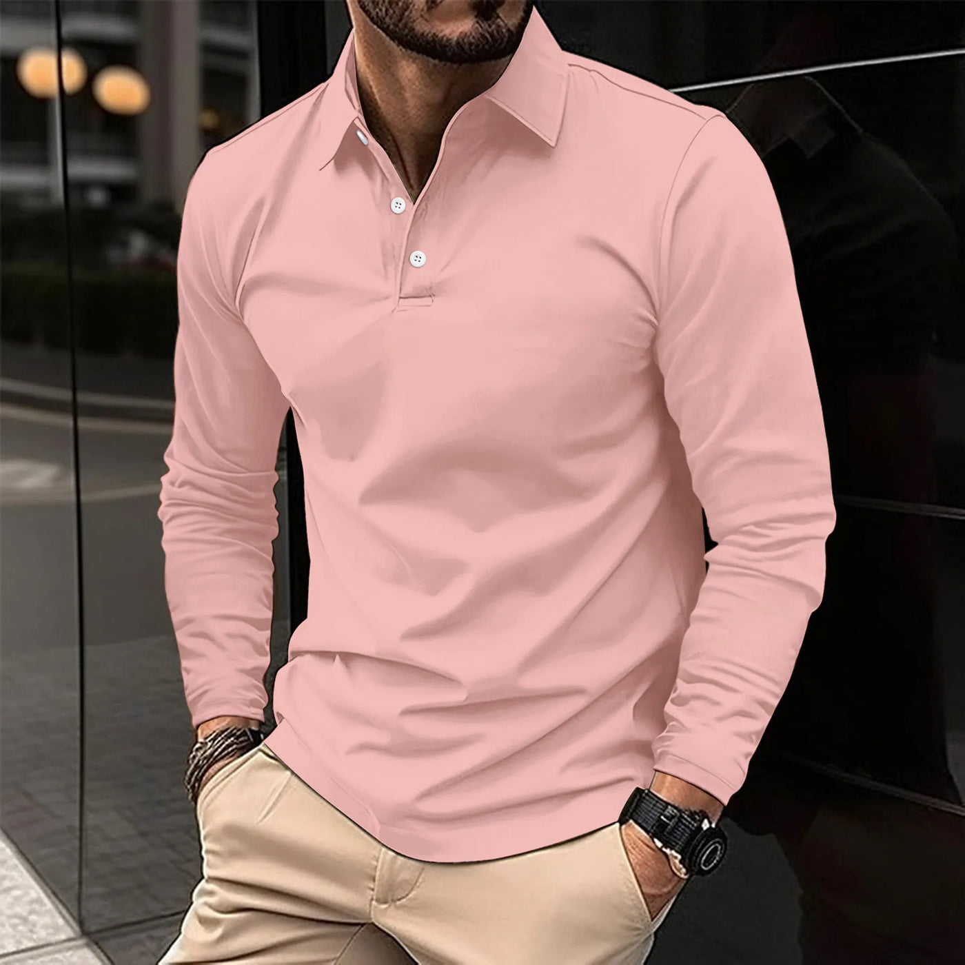 H.L Casual Long-Sleeved Polo