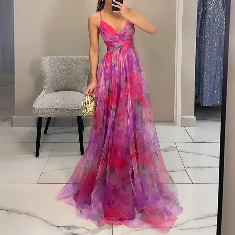 Giselle | Betoverende Maxi-jurk met Bloemenprint