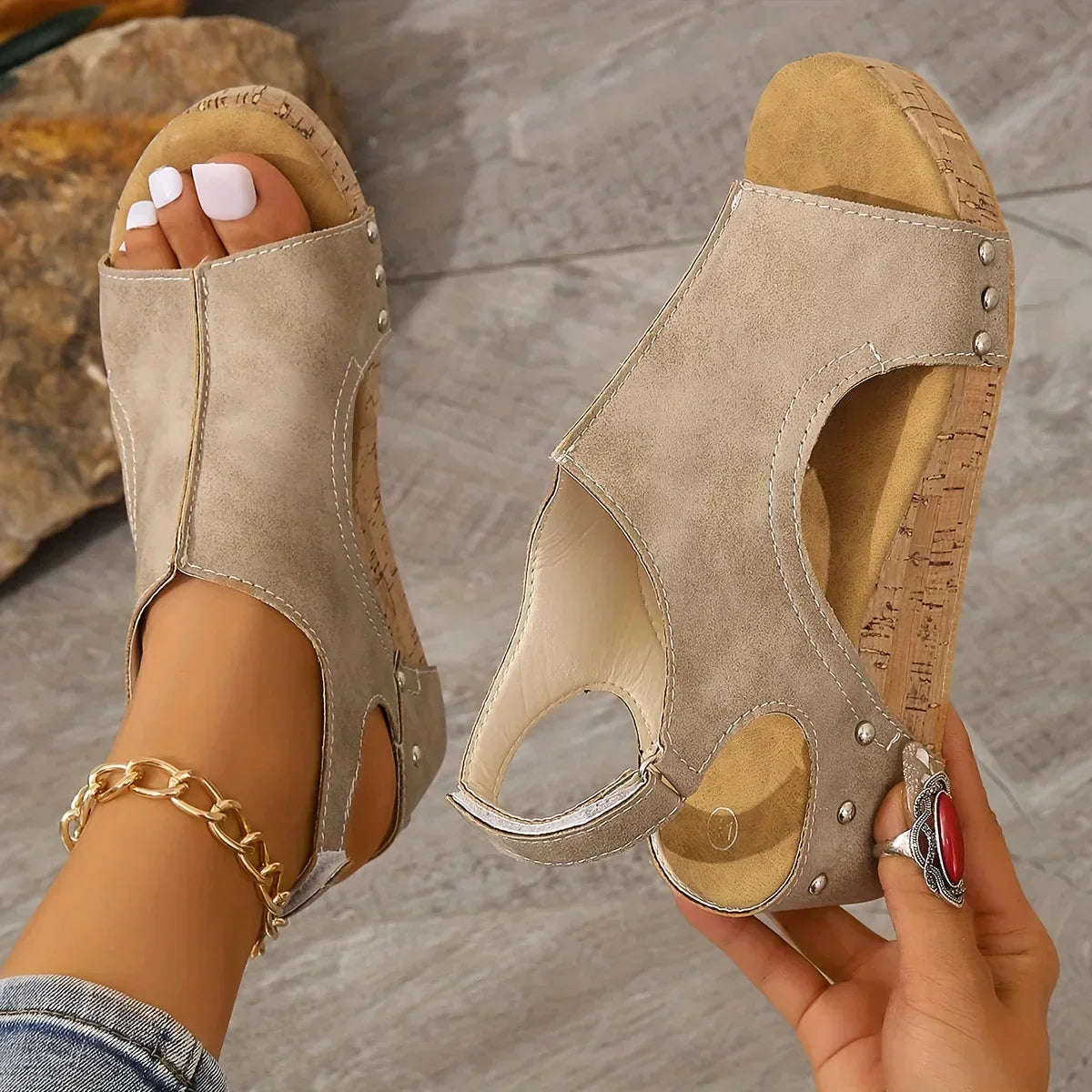 Mila - Handcrafted suede leather sandals