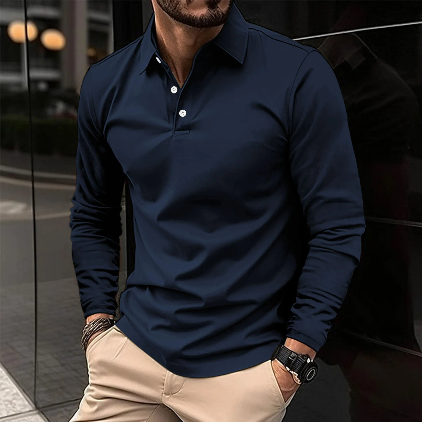 H.L Casual Long-Sleeved Polo