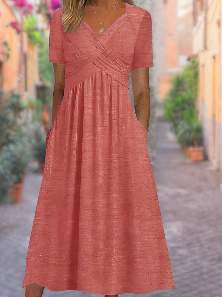 Aria Comfortable V-Neck Dress