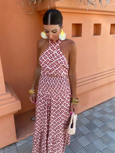 Luna | Elegante midi-jurk met schoudervrije ruches