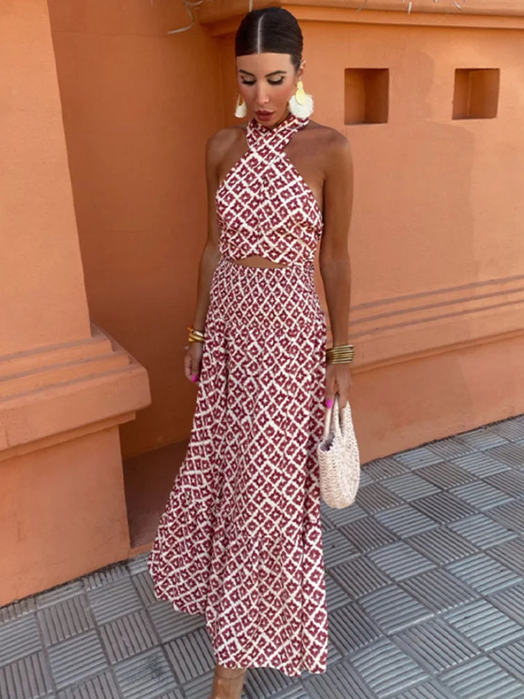 Luna | Elegante midi-jurk met schoudervrije ruches