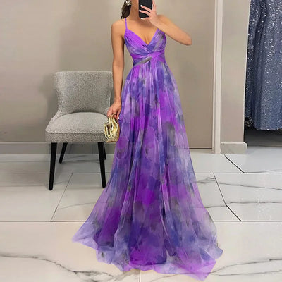 Giselle | Betoverende Maxi-jurk met Bloemenprint