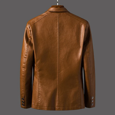 Men's Coats Made from High-Quality Faux Leather with Stylish Buttons and Practical Pockets