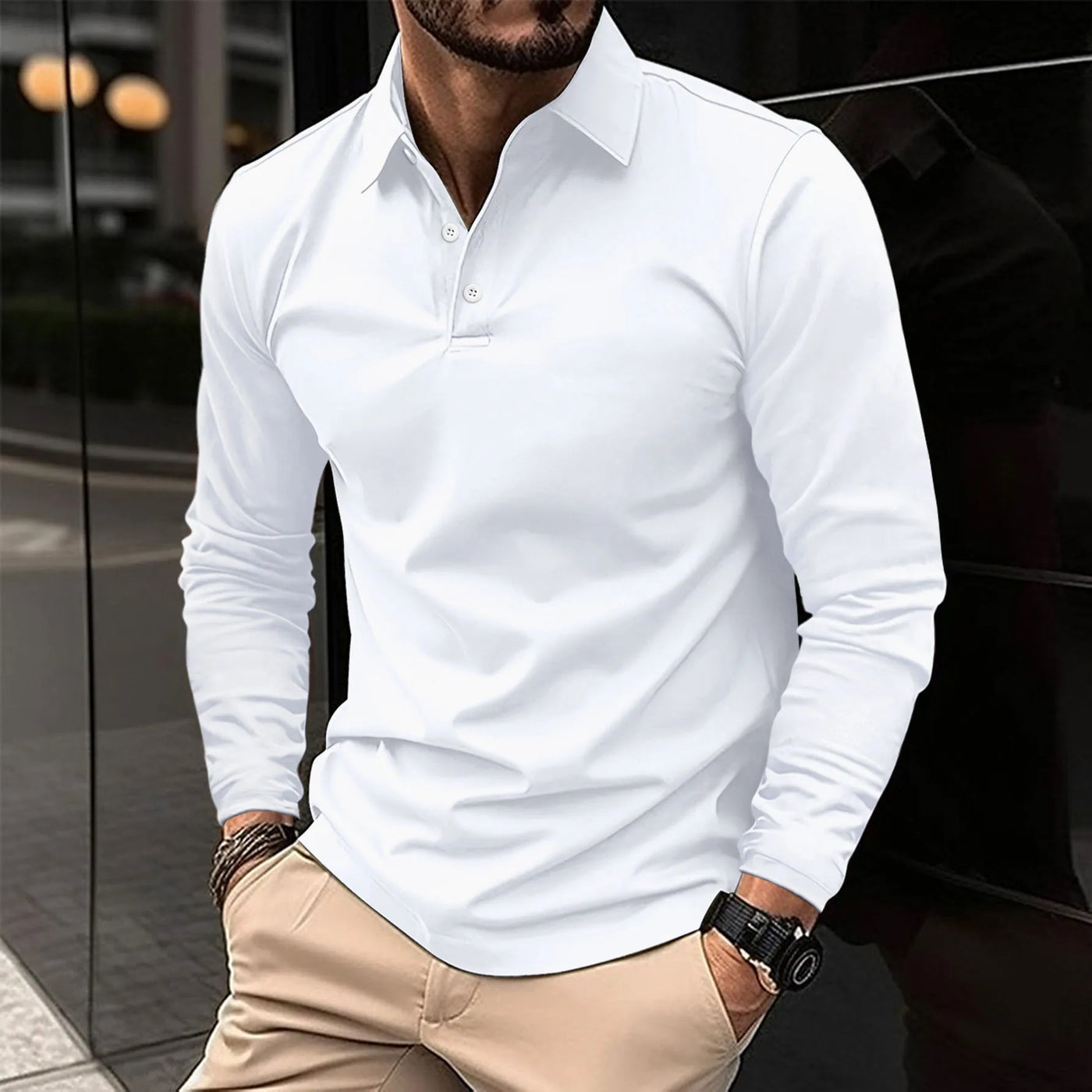 H.L Casual Long-Sleeved Polo