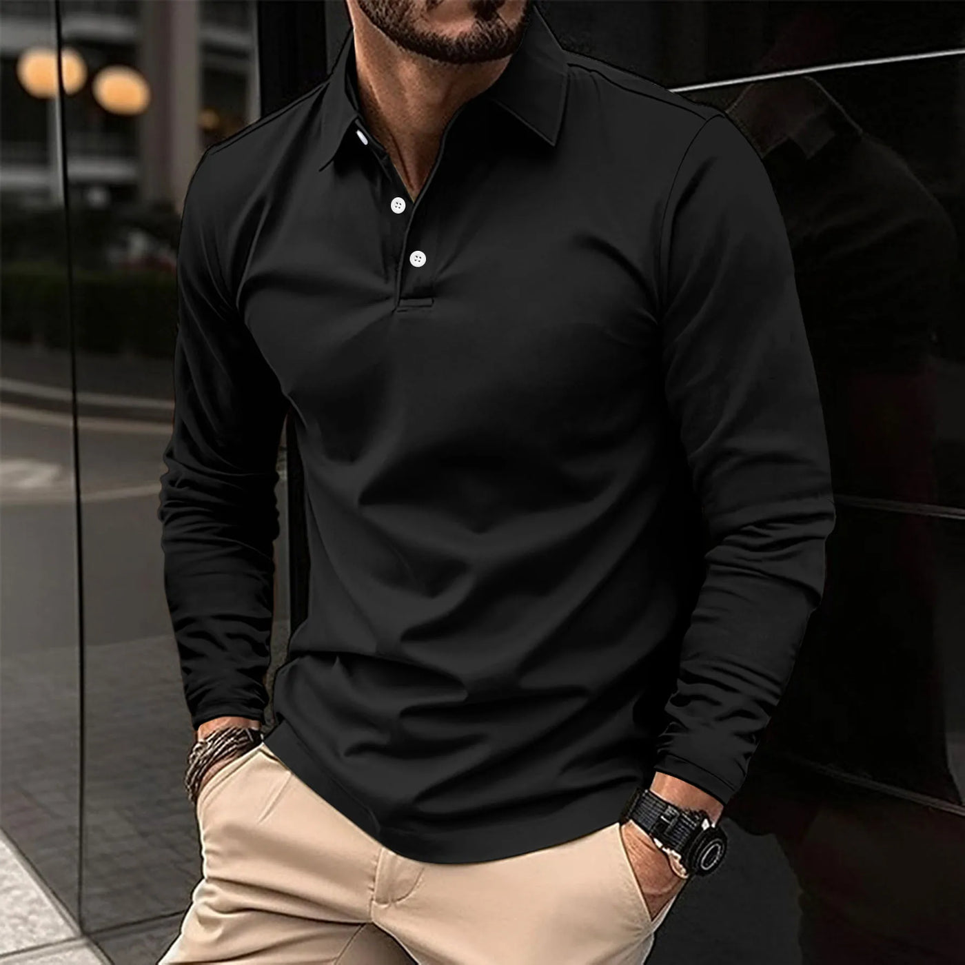 H.L Casual Long-Sleeved Polo