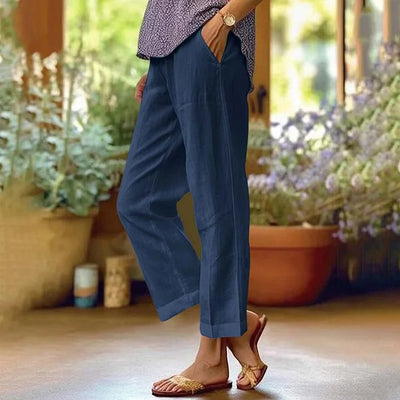 Loose Fit Cotton Linen Trousers