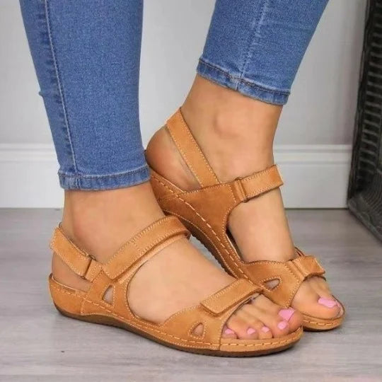Platform Wedge Sandals with Velcro Strap