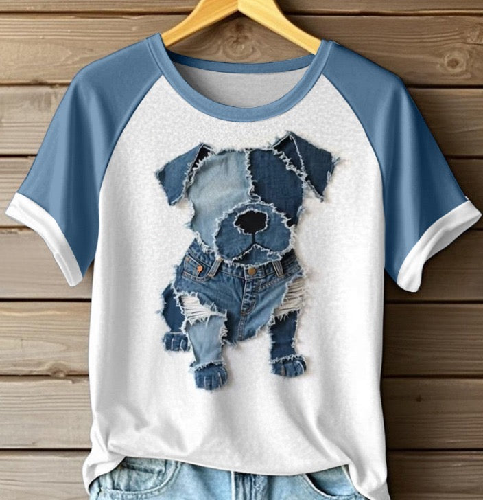 Van der Hulst™ | Zomers T-shirt met denimlook voor dames