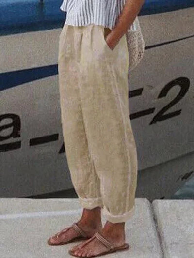Women's Cotton Linen Casual Trousers