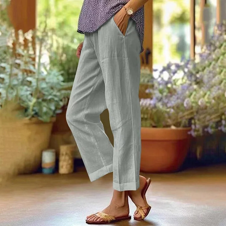 Loose Fit Cotton Linen Trousers