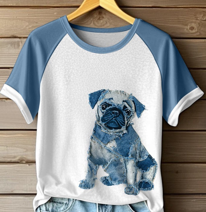 Van der Hulst™ | Zomers T-shirt met denimlook voor dames