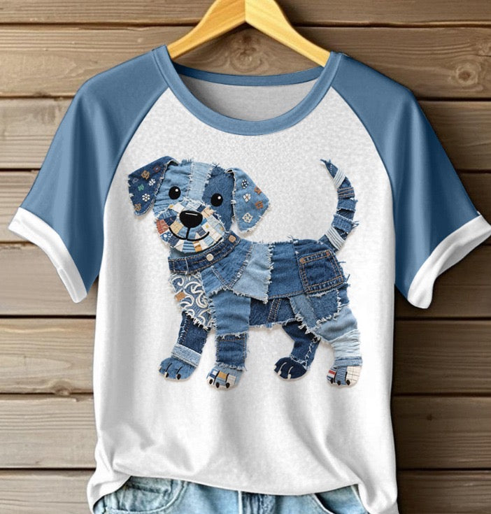Van der Hulst™ | Zomers T-shirt met denimlook voor dames