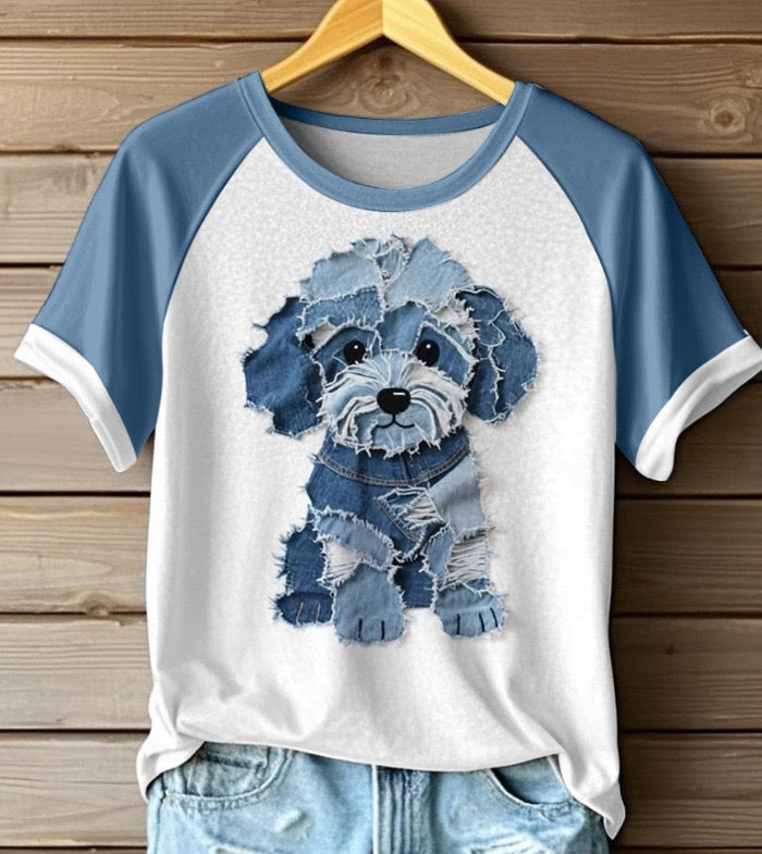 Van der Hulst™ | Zomers T-shirt met denimlook voor dames