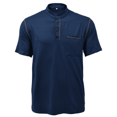 Men's Casual Colourblock Henley Collar Short Sleeve T-Shirt