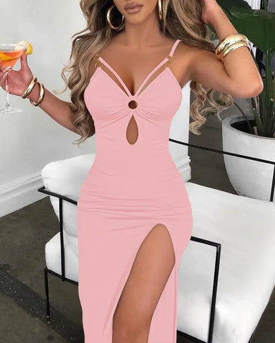 Isla Hollow-Out Bodycon Maxi Dress