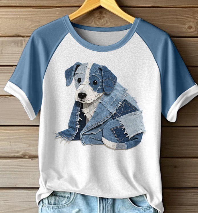 Van der Hulst™ | Zomers T-shirt met denimlook voor dames