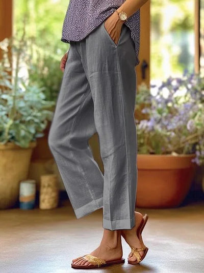 Loose Fit Cotton Linen Trousers