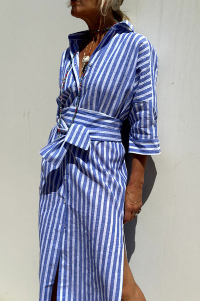 SOPHIE | Gestreepte Blousejurk met Tijdloze Stijl en Elegant Comfort