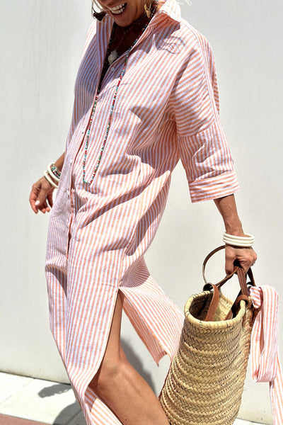 SOPHIE | Gestreepte Blousejurk met Tijdloze Stijl en Elegant Comfort