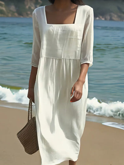 Lunelle – Elegante linnen jurk