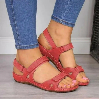Platform Wedge Sandals with Velcro Strap