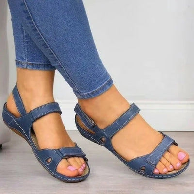 Platform Wedge Sandals with Velcro Strap