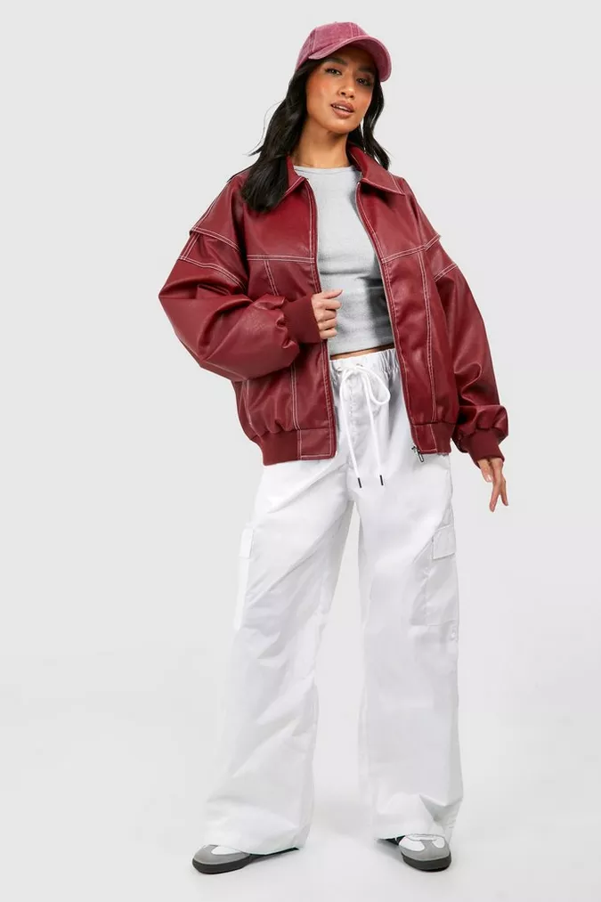 Faye™ Oversized leather jacket