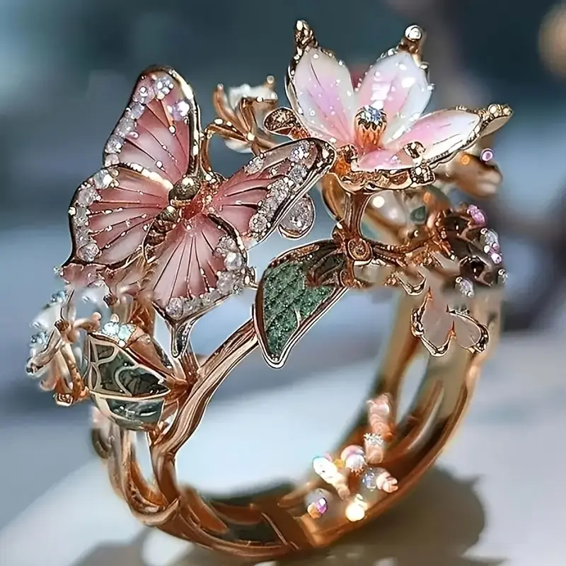 Ring met Vlinder & Zirkonia