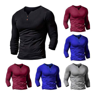 Men's Solid Colour Long Sleeve T-Shirt