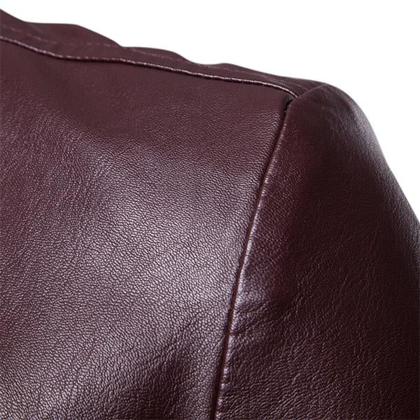 Men's Vintage Lapel Two Button Leather Blazer