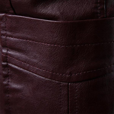 Men's Vintage Lapel Two Button Leather Blazer